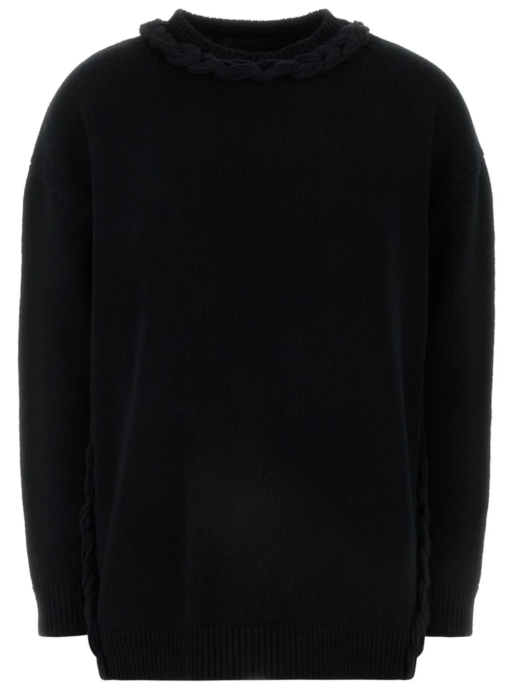 Braid-Detail Wool Jumper