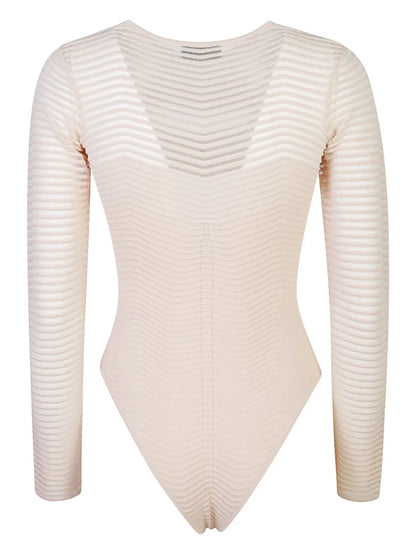 Herringbone-Pattern Bodysuit