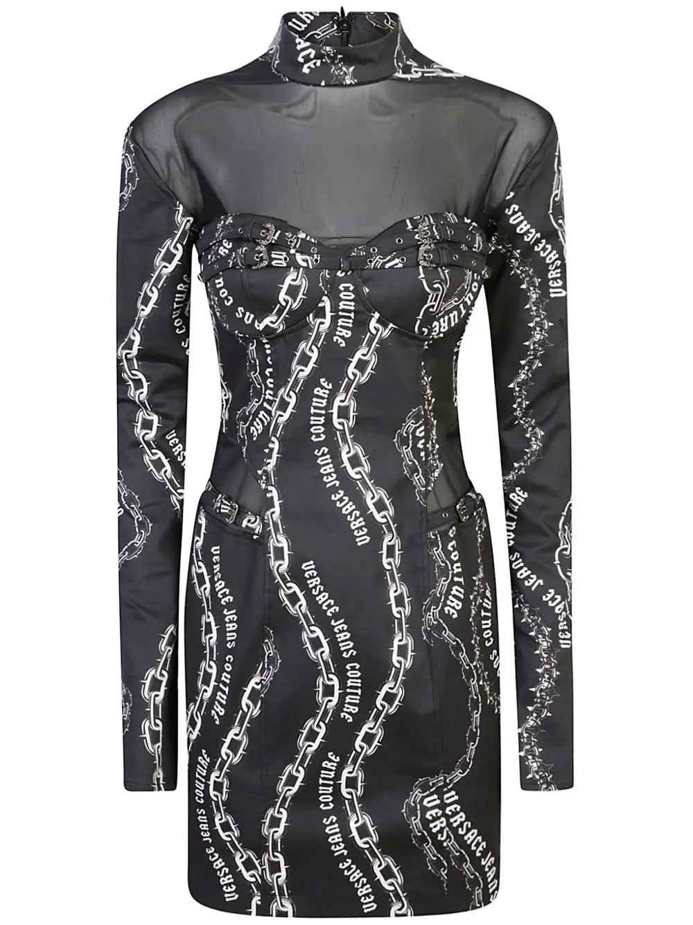 Chain Couture-Print Mini Dress