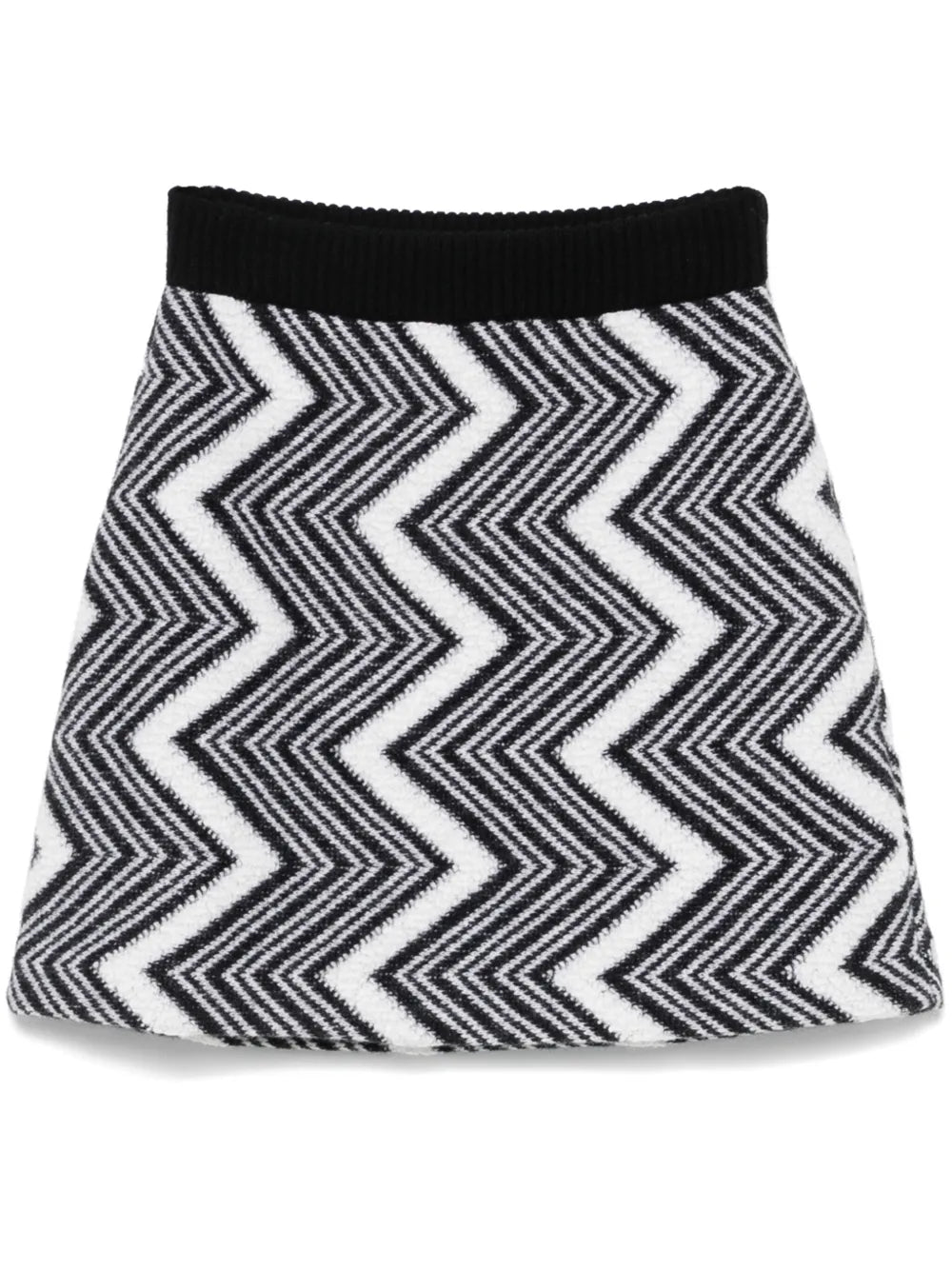 Zigzag Wool Mini Skirt