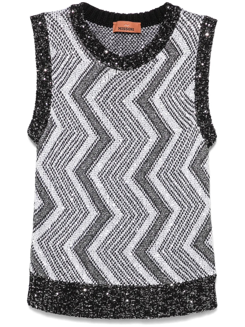 Sequinned Zigzag Vest