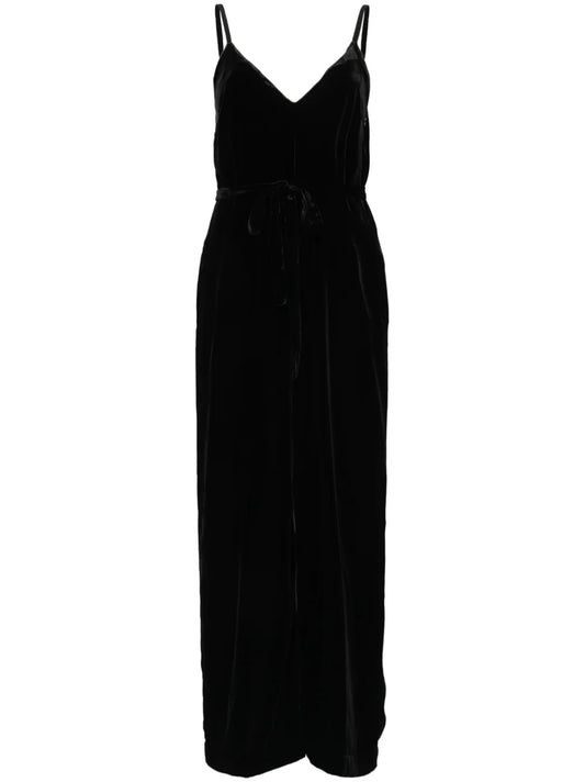 Velvet V-Neck Jumpsuit