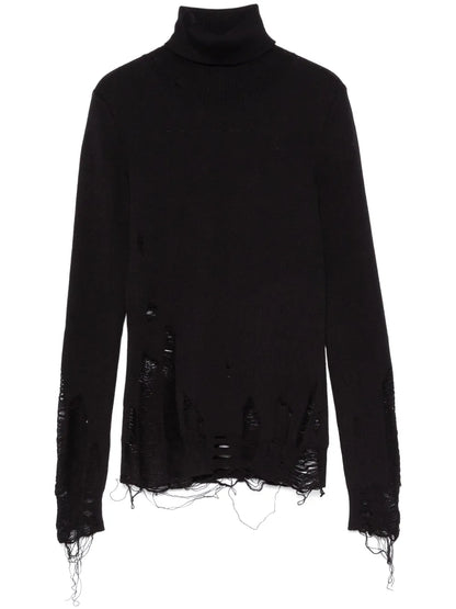 Distressed-Effect Sweater