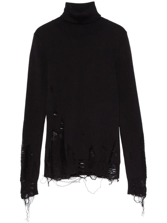 Distressed-Effect Sweater