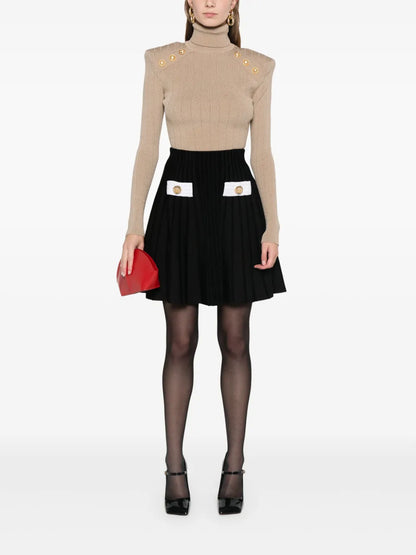 Ribbed-Knit Mini Skirt
