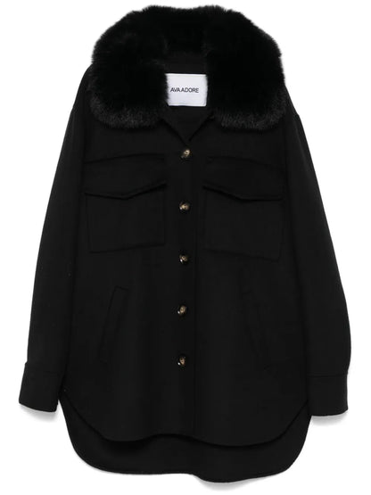 Faux Fur-Collar Coat