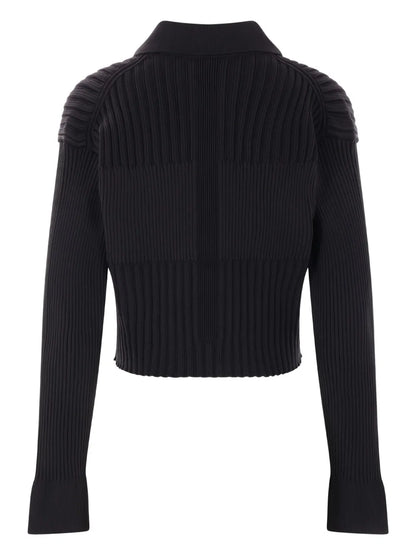 Fluted Cropped Cardigan