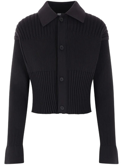 Fluted Cropped Cardigan