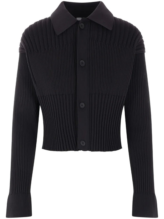 Fluted Cropped Cardigan