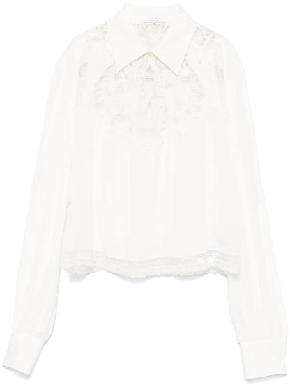 Lace-Appliqué Blouse