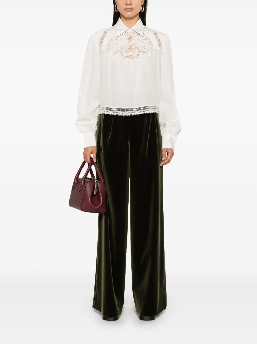 Lace-Appliqué Blouse