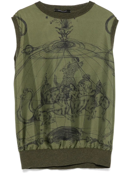 Graphic-Print Vest