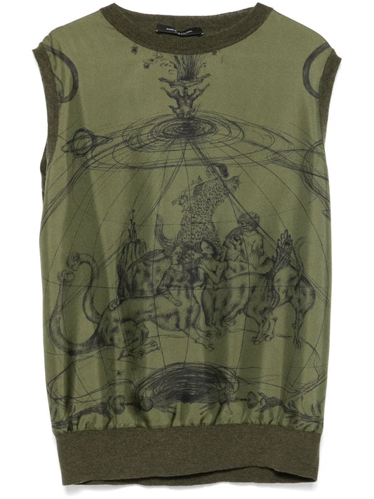 Graphic-Print Vest