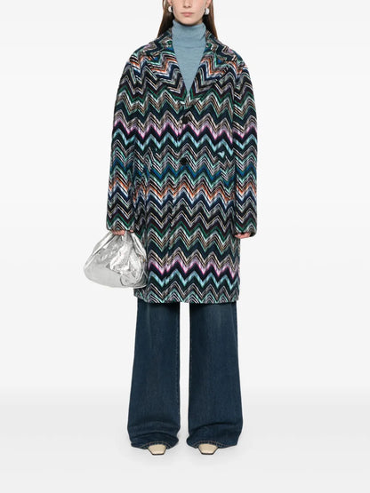 Chevron-Knit Coat