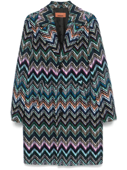 Chevron-Knit Coat