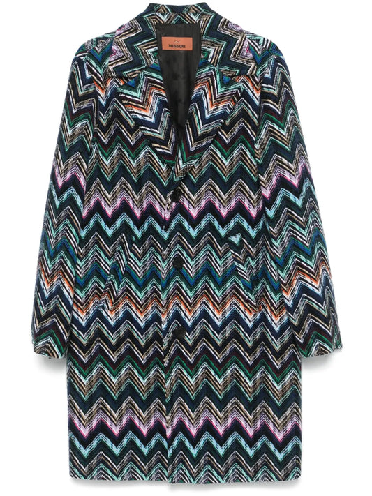 Chevron-Knit Coat