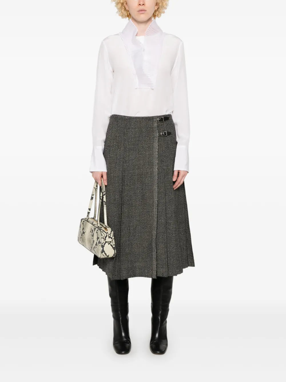 Pleated Midi Skirt