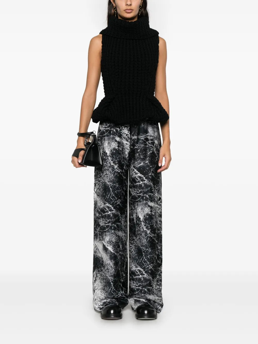 Abstract-Print Trousers
