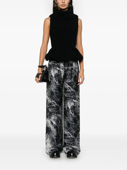 Abstract-Print Trousers
