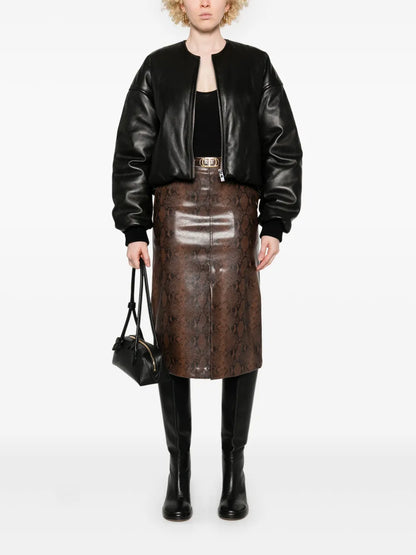 Lizard-Skin Effect Midi Skirt