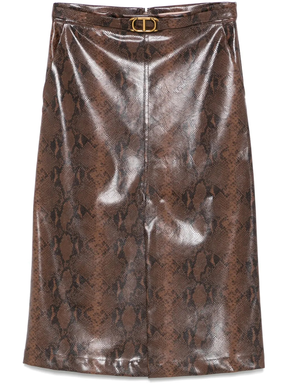 Lizard-Skin Effect Midi Skirt