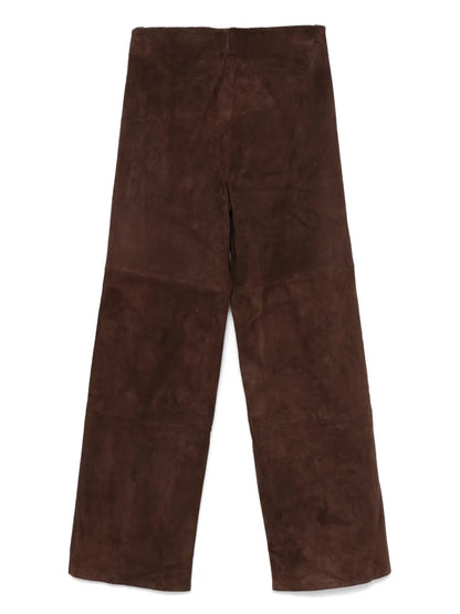 Suede Straight-Legged Trousers