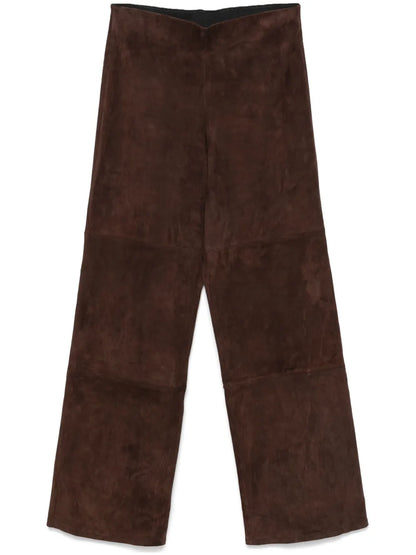 Suede Straight-Legged Trousers