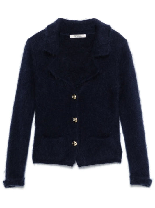 Notched-Collar Cardigan
