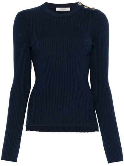 Buttoned-Shoulder Sweater