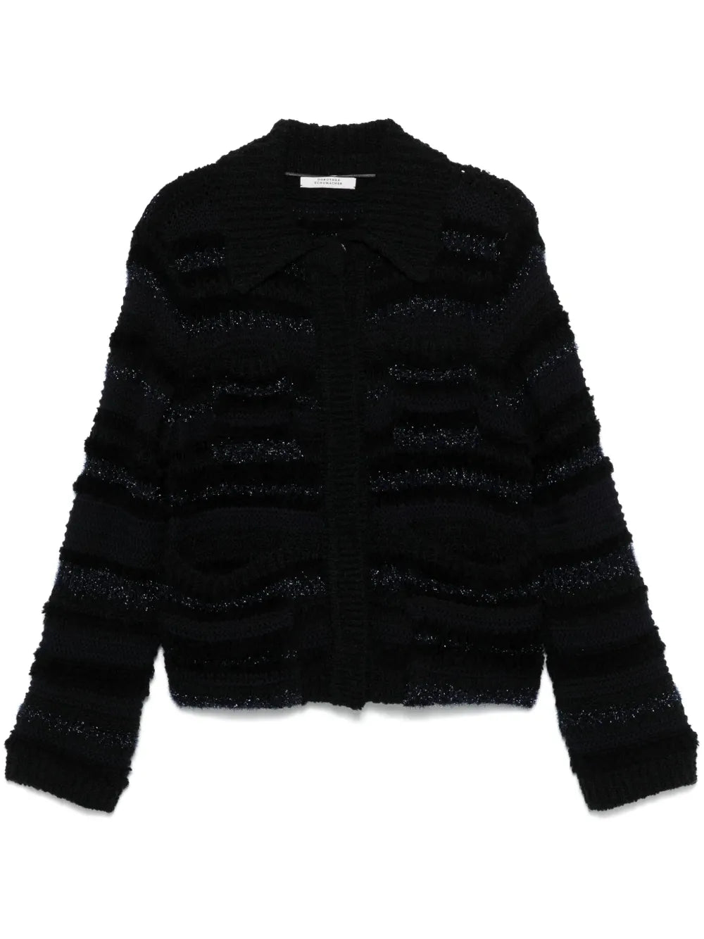 Metallic-Threading Cardigan