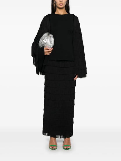 Fringed Maxi Skirt