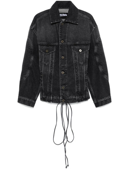Lace-Up Denim Jacket