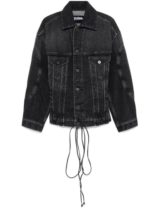 Lace-Up Denim Jacket