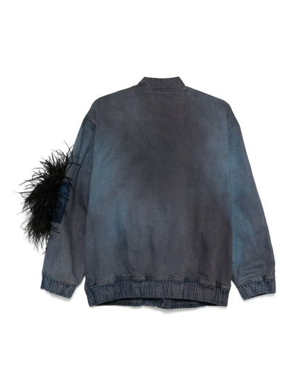 Feather-Detail Denim Jacket