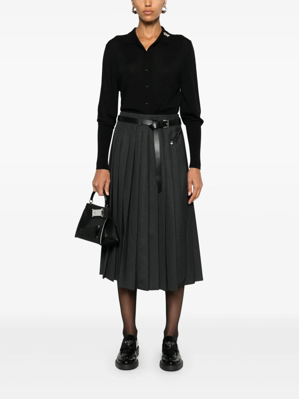 Pleated Midi Skirt