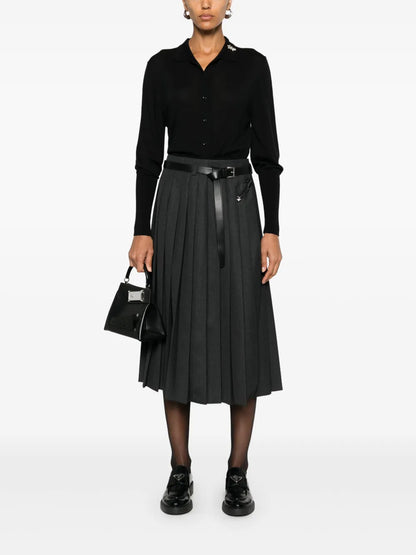 Pleated Midi Skirt