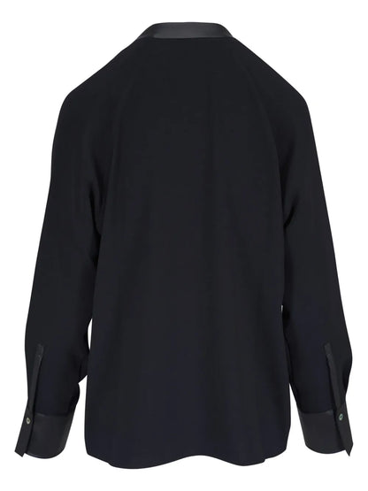Satin-Trim Blouse
