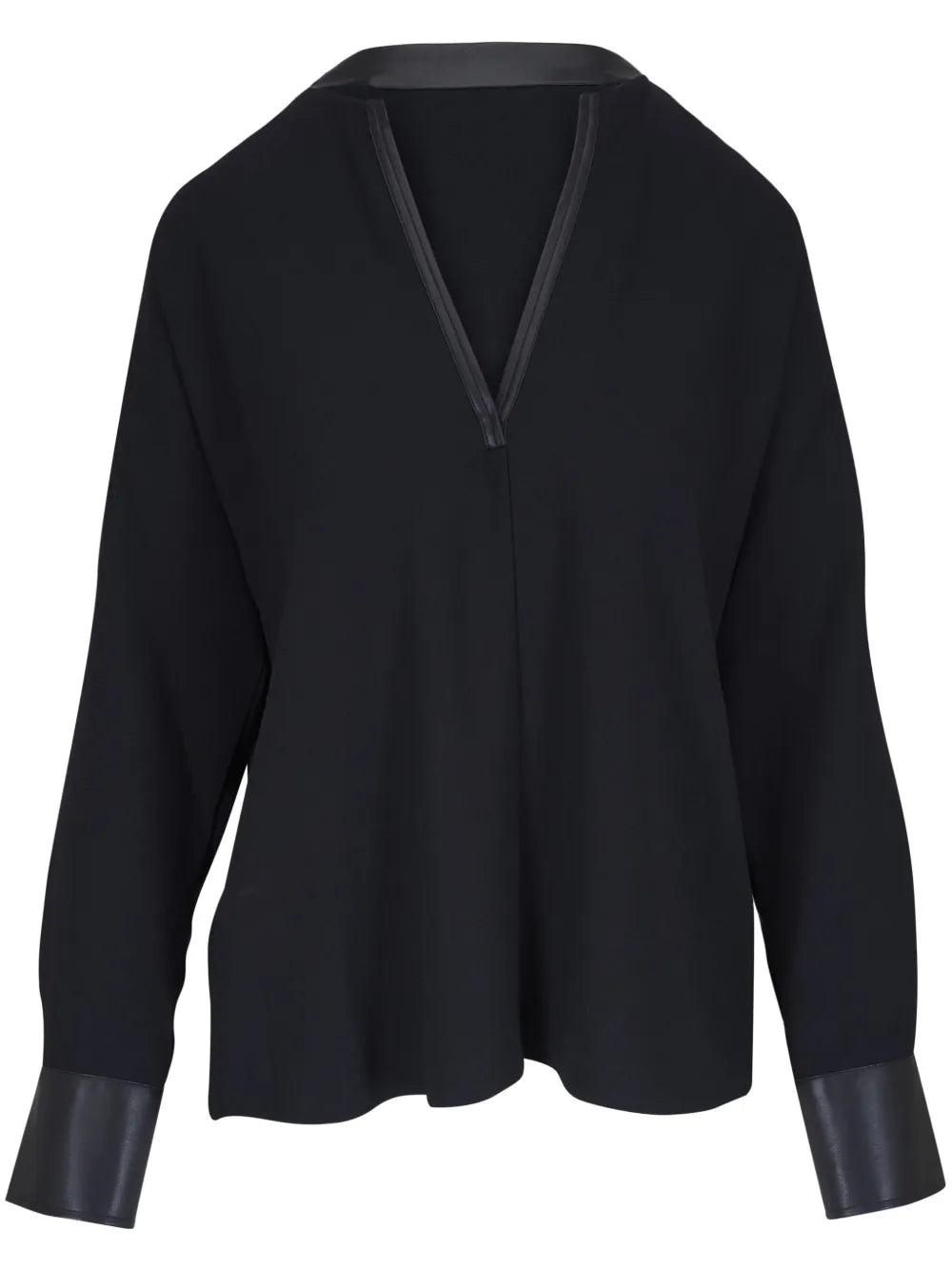 Satin-Trim Blouse