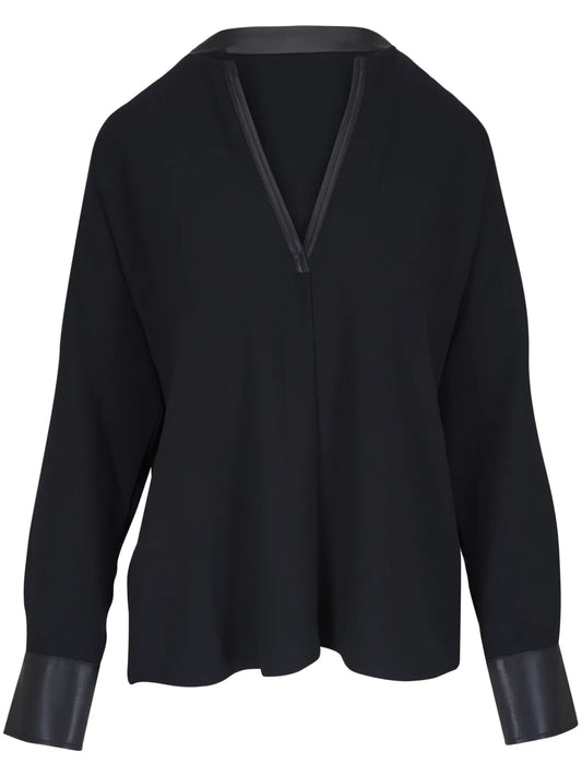 Satin-Trim Blouse