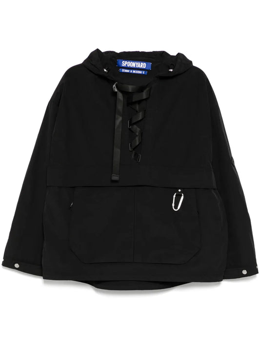 Lace-Up Hooded Jacket
