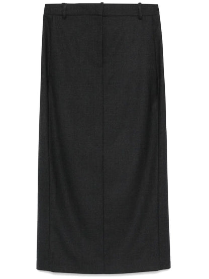 Concealed-Fastening Midi Skirt