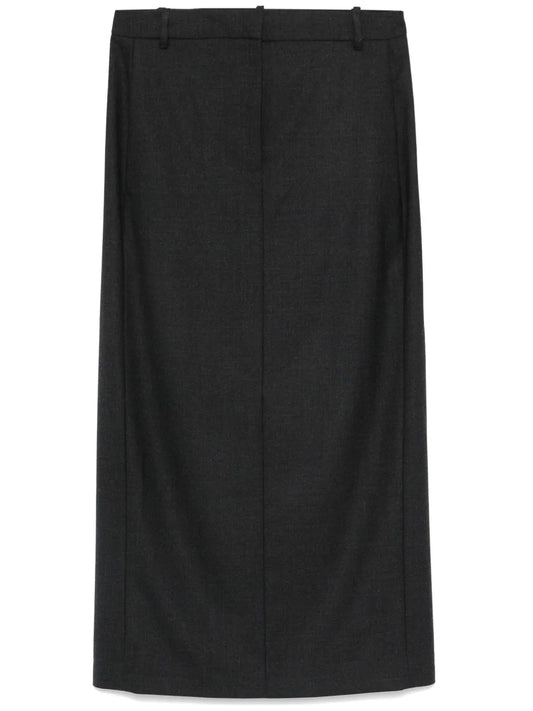 Concealed-Fastening Midi Skirt