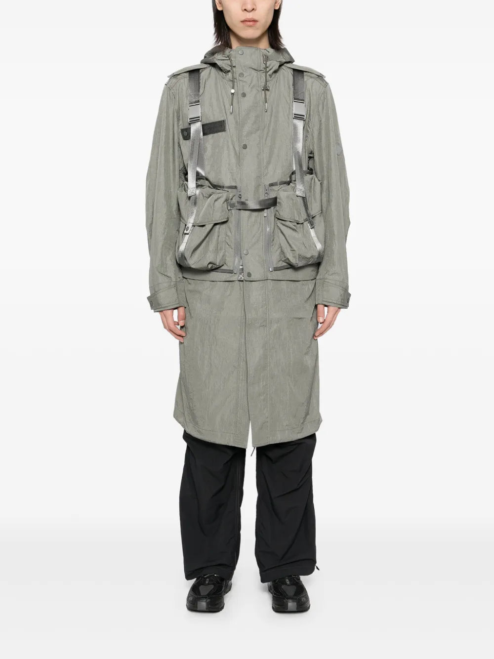 Detachable-Panel Hooded Jacket