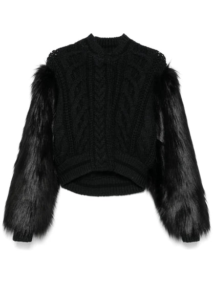 Faux-Fur Trim Cardigan