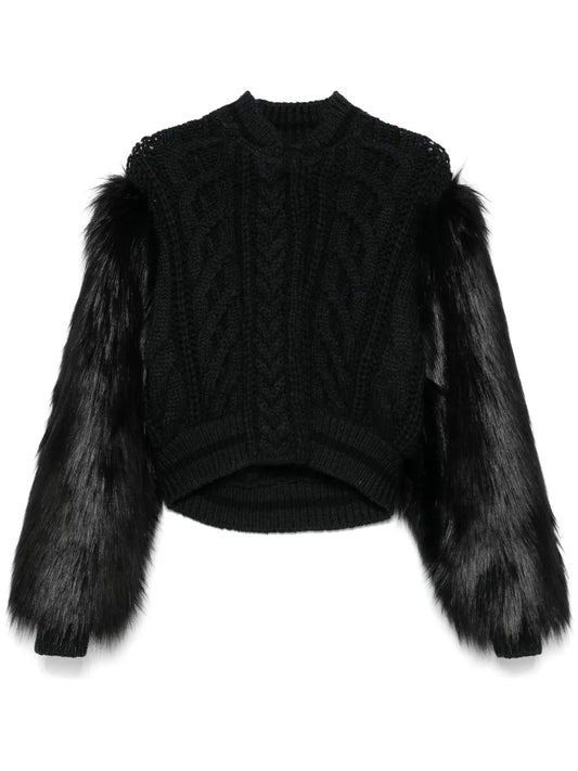 Faux-Fur Trim Cardigan