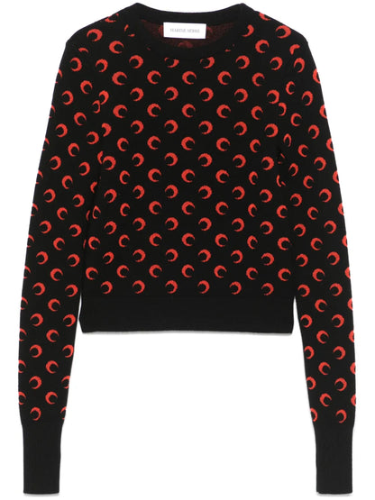 Crescent Moon-Intarsia Sweater