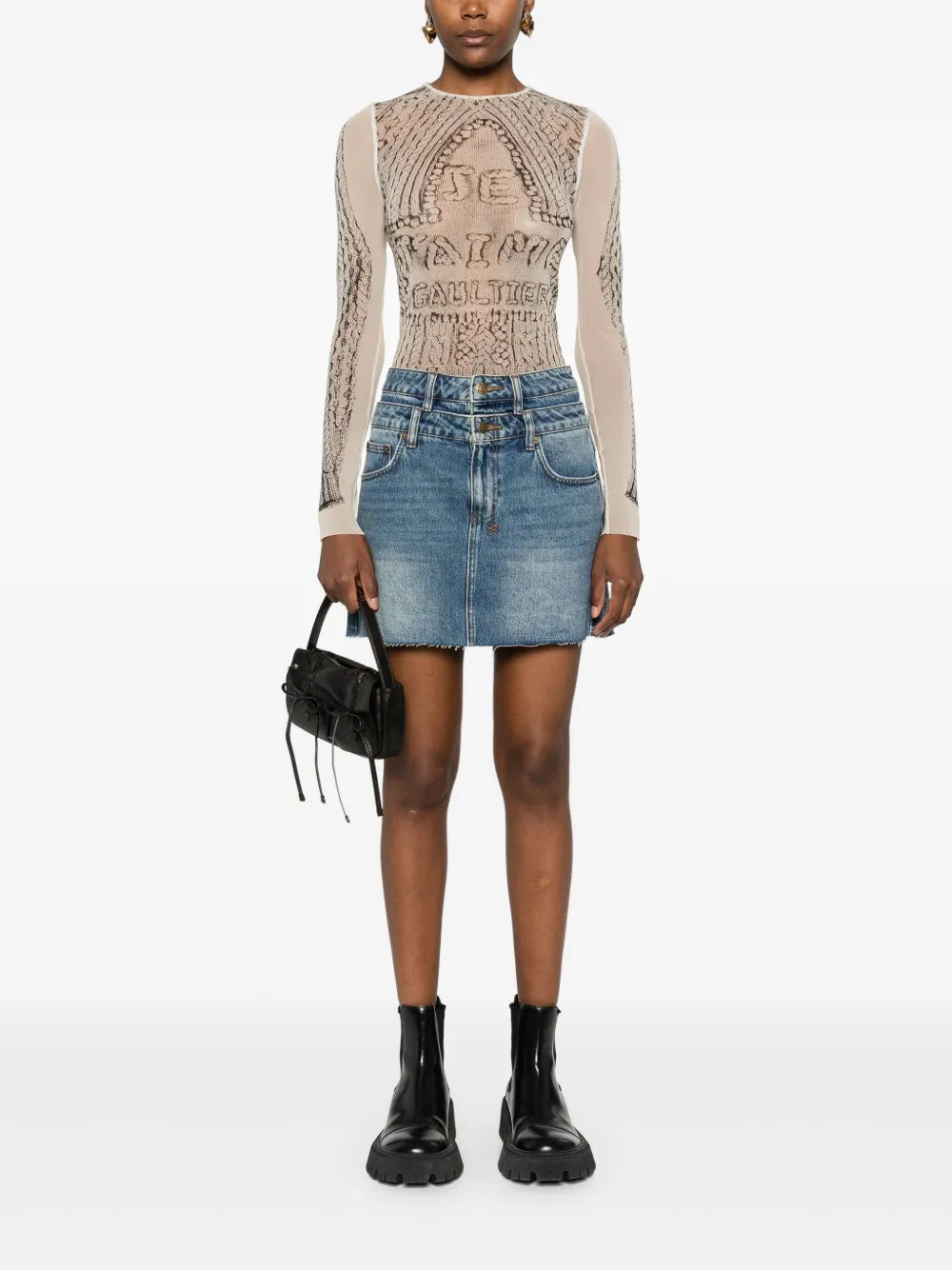 Model Mini Rework Aged Mini Skirt