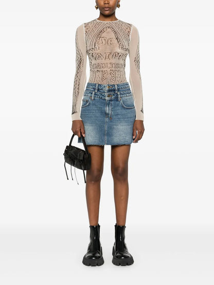 Model Mini Rework Aged Mini Skirt