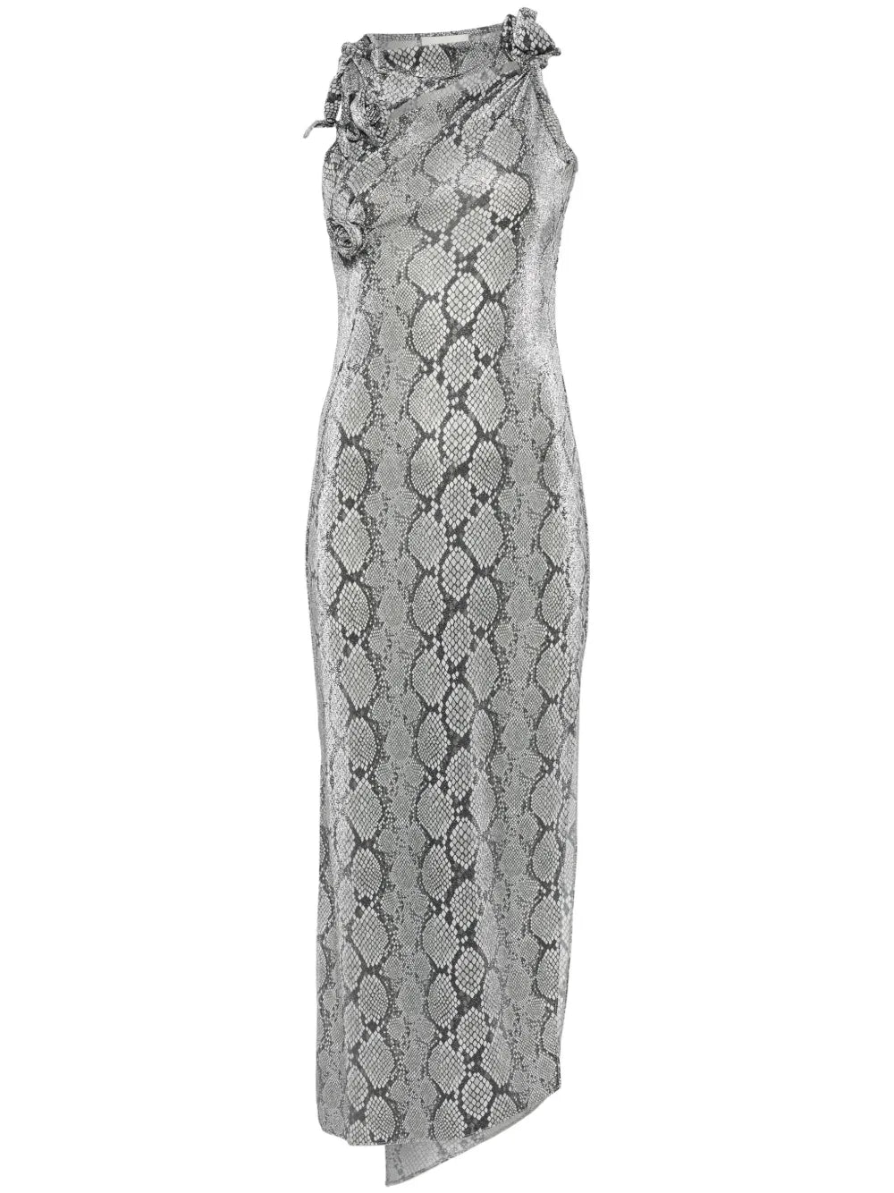 Snake-Print Flower Gown
