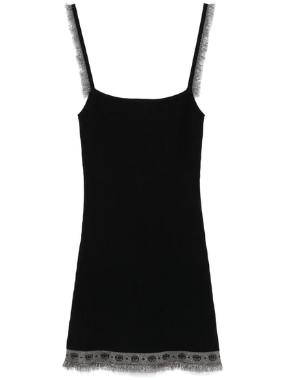 Ribbed-Knit Lurex Mini Dress